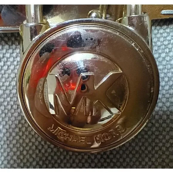 MICHAEL KORS Hamilton Natural Canvas Leather Croc Crossbody Bag - Picture 7 of 8